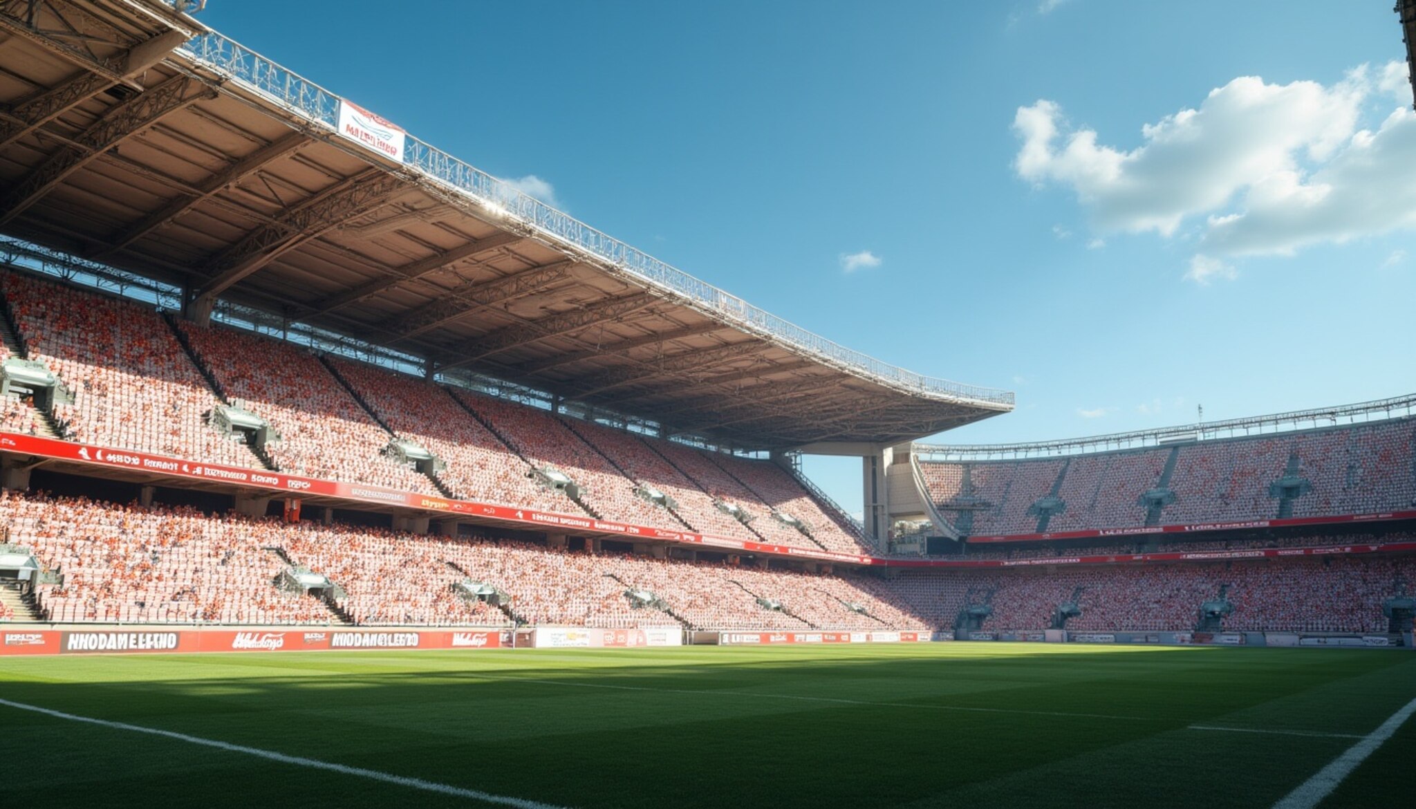 Estadio Reino de León con afición en Fondo Sur