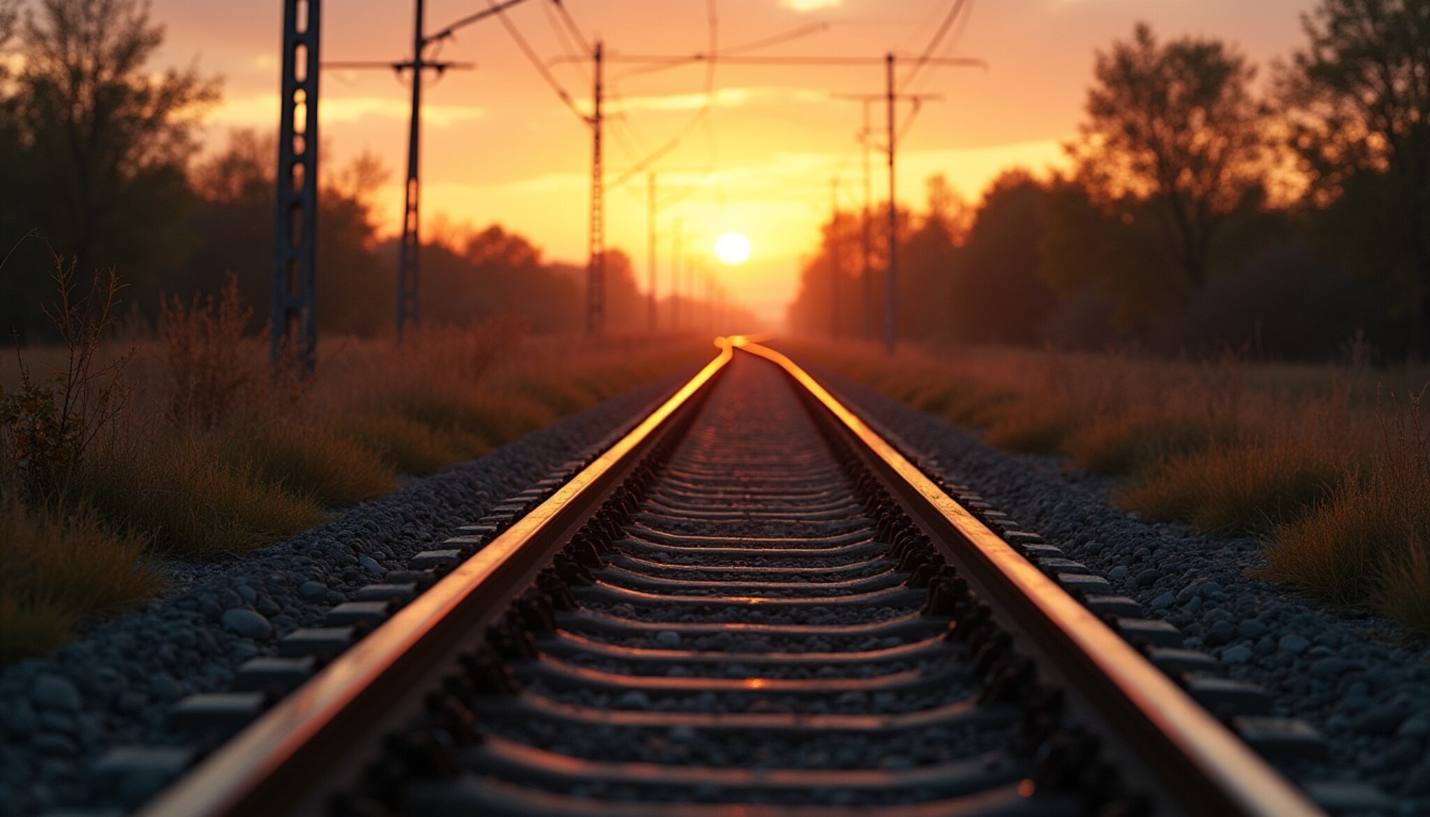 Vías de tren que se bifurcan, una moderna y otra abandonada, simbolizando la exclusión de León.